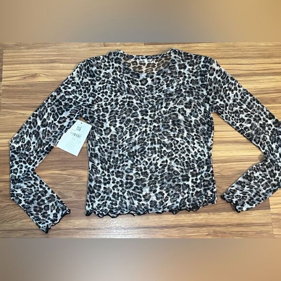 Altard State leopard print mesh crop top size S - Picture 3 of 6
